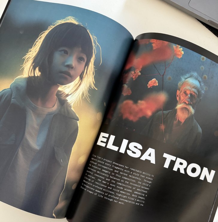AI-generated editorial spread